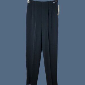 Briggs NY Womens plaited straight Pants Polyester blend Navy Size 8